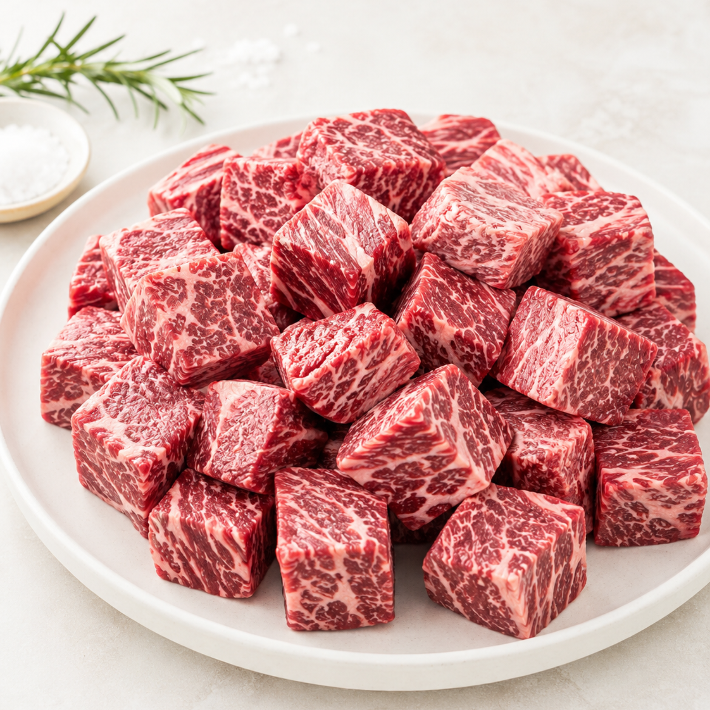 Wagyu Cubed Diced – 2cm Skewer Grill & Stew Beef - 500g