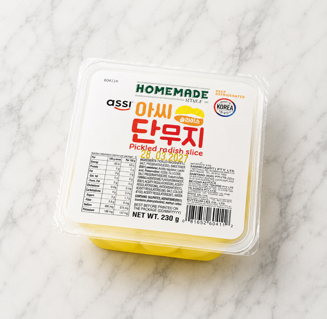 Assi Pickled Radish slice | 아씨  단무지 슬라이스 (230g)