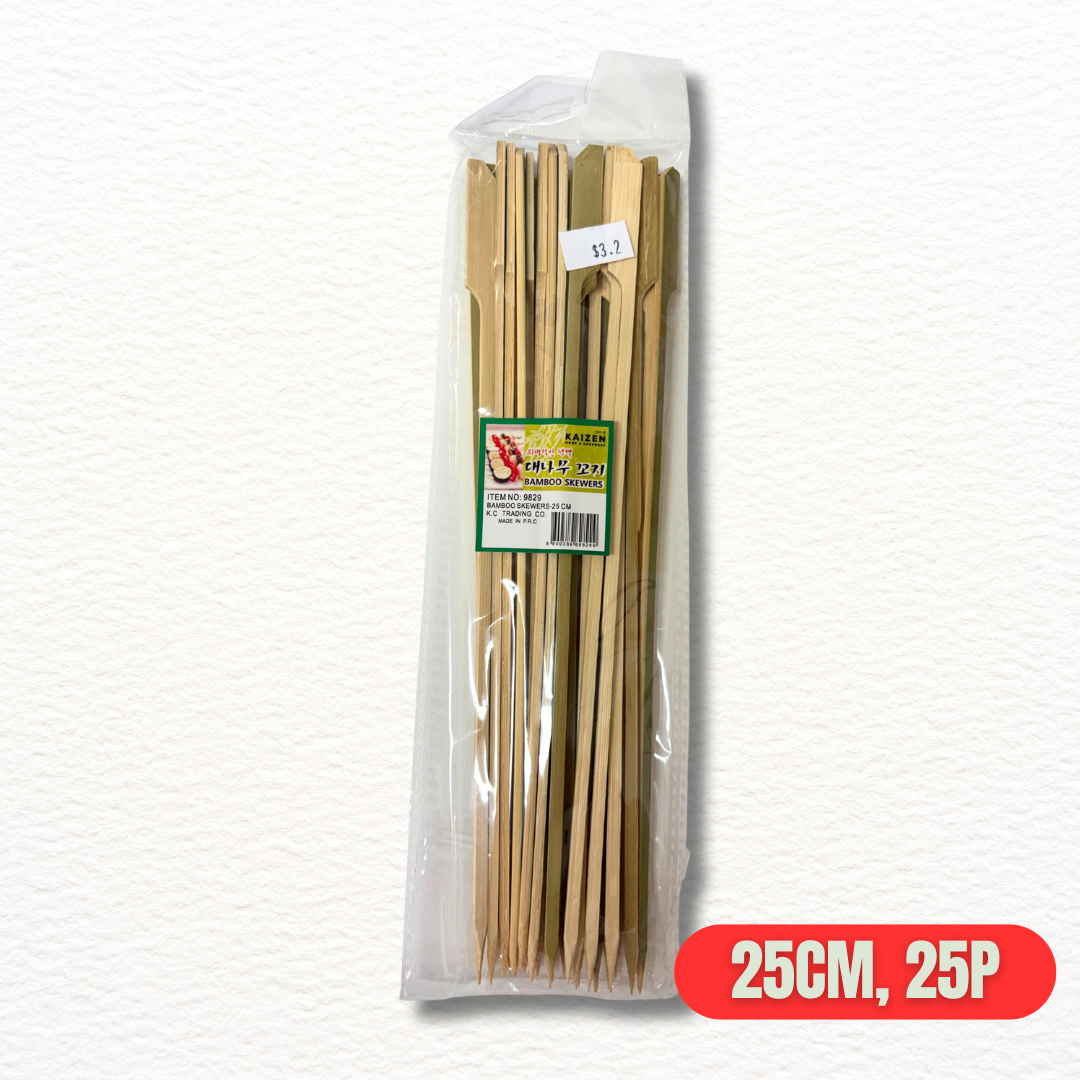 Bamboo Skewers – 15cm / 21cm / 25cm | BBQ & Cooking Sticks | 대나무 꼬치