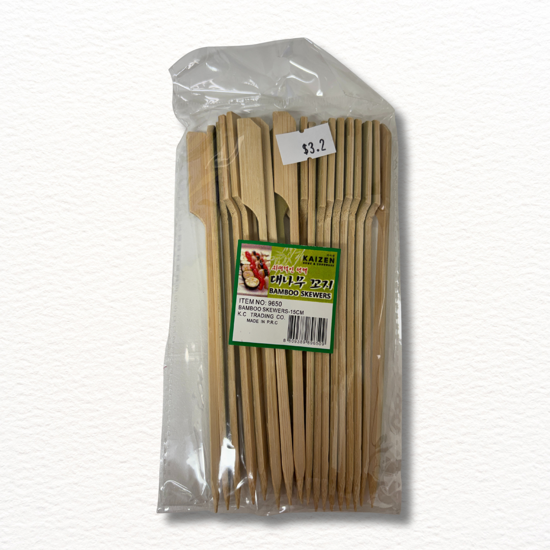 Bamboo Skewers – 15cm / 21cm / 25cm | BBQ & Cooking Sticks | 대나무 꼬치