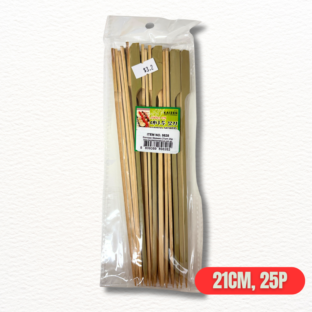 Bamboo Skewers – 15cm / 21cm / 25cm | BBQ & Cooking Sticks | 대나무 꼬치