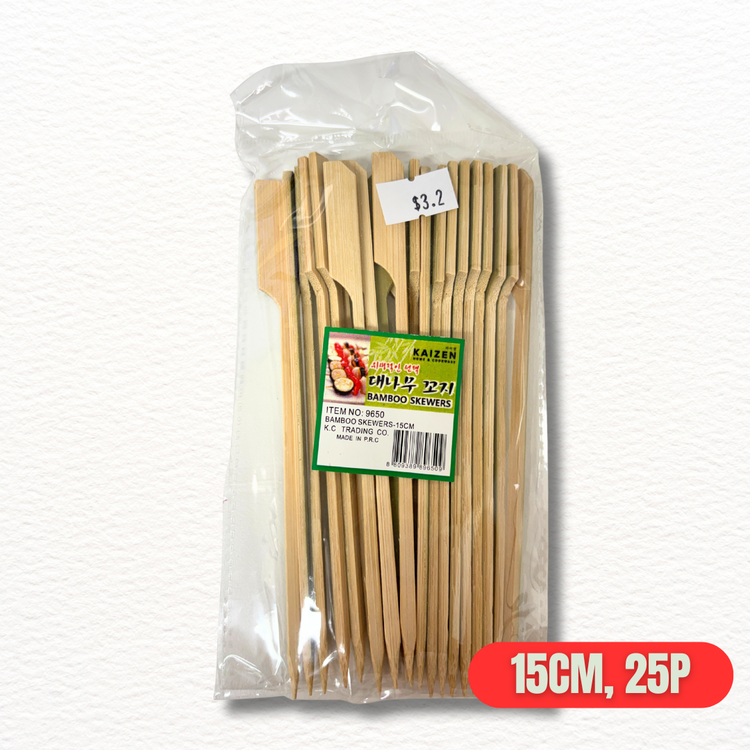 Bamboo Skewers – 15cm / 21cm / 25cm | BBQ & Cooking Sticks | 대나무 꼬치