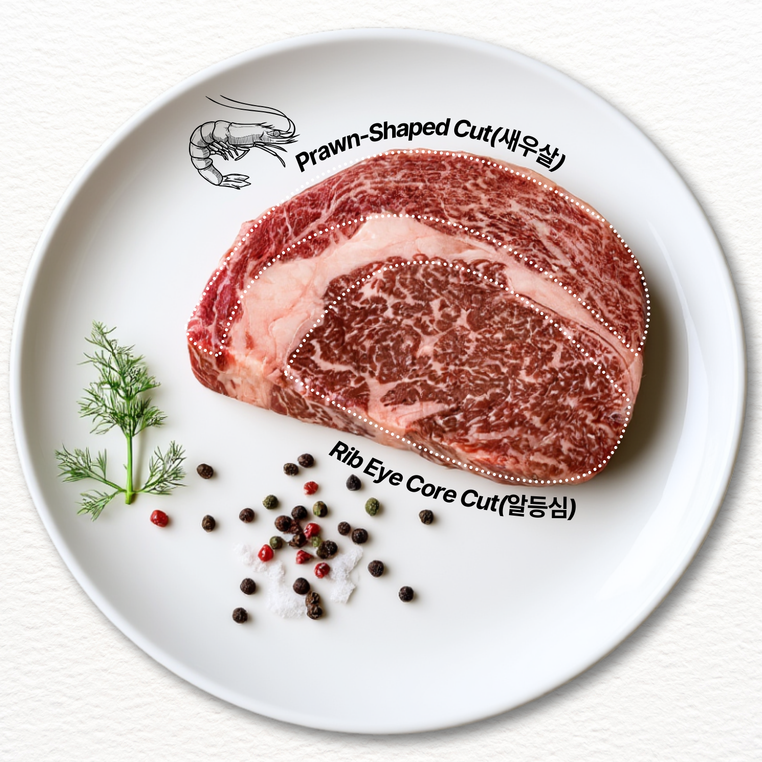 Jac Wagyu Rib Eye Core Cut – Premium 알등심 from Wagyu Rib Eye (200-220g Fresh)