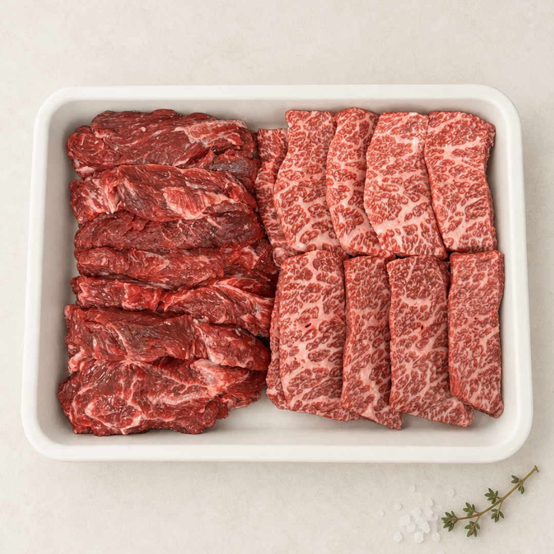 Wagyu BBQ Platter C | Short Rib Meat & Neck Chain | K-BBQ Set (MB4-7 Fresh 400g/600g)