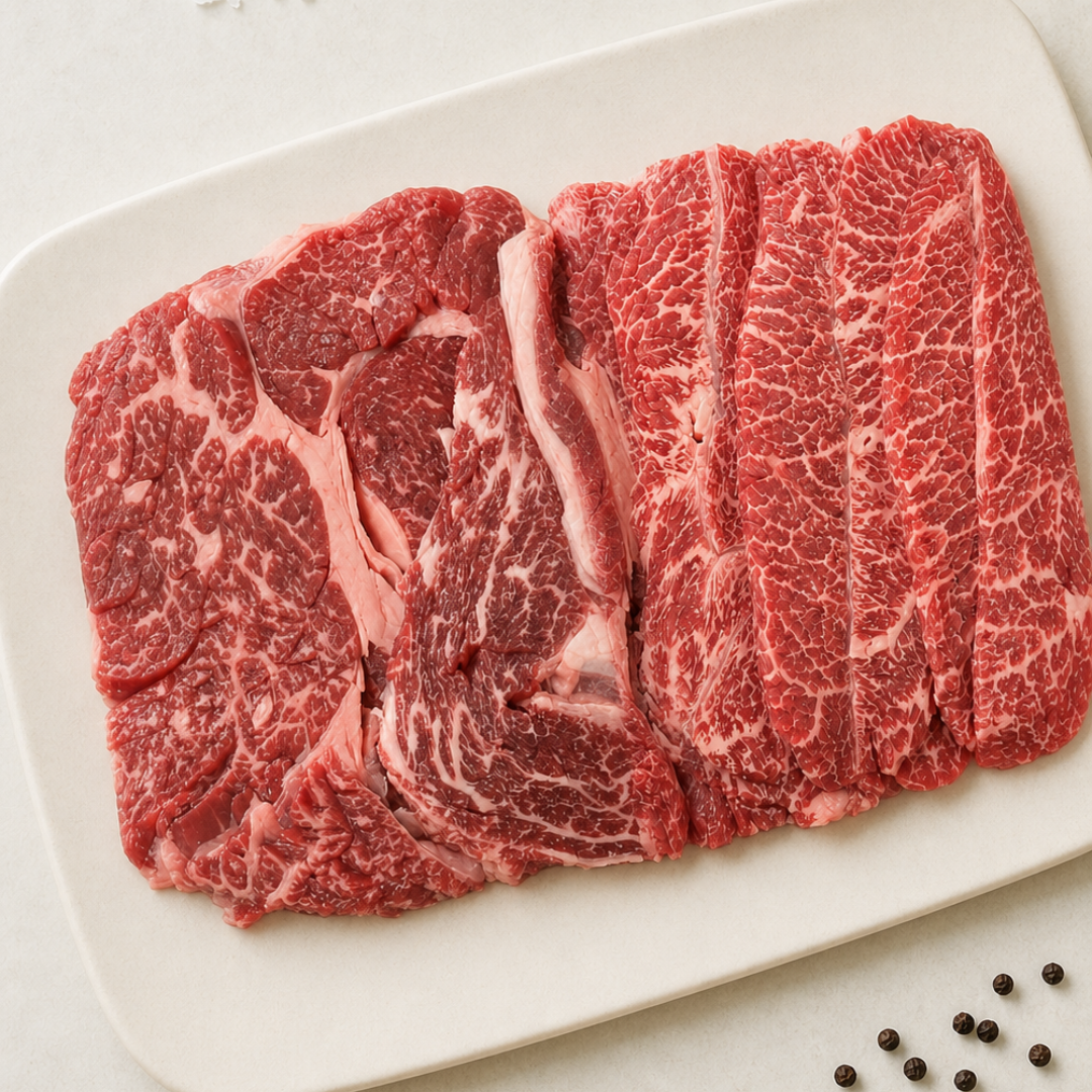 Wagyu BBQ Platter D | Chuck Roll & Oyster Blade | K-BBQ Set (MB4-7 Fresh 400g/600g)