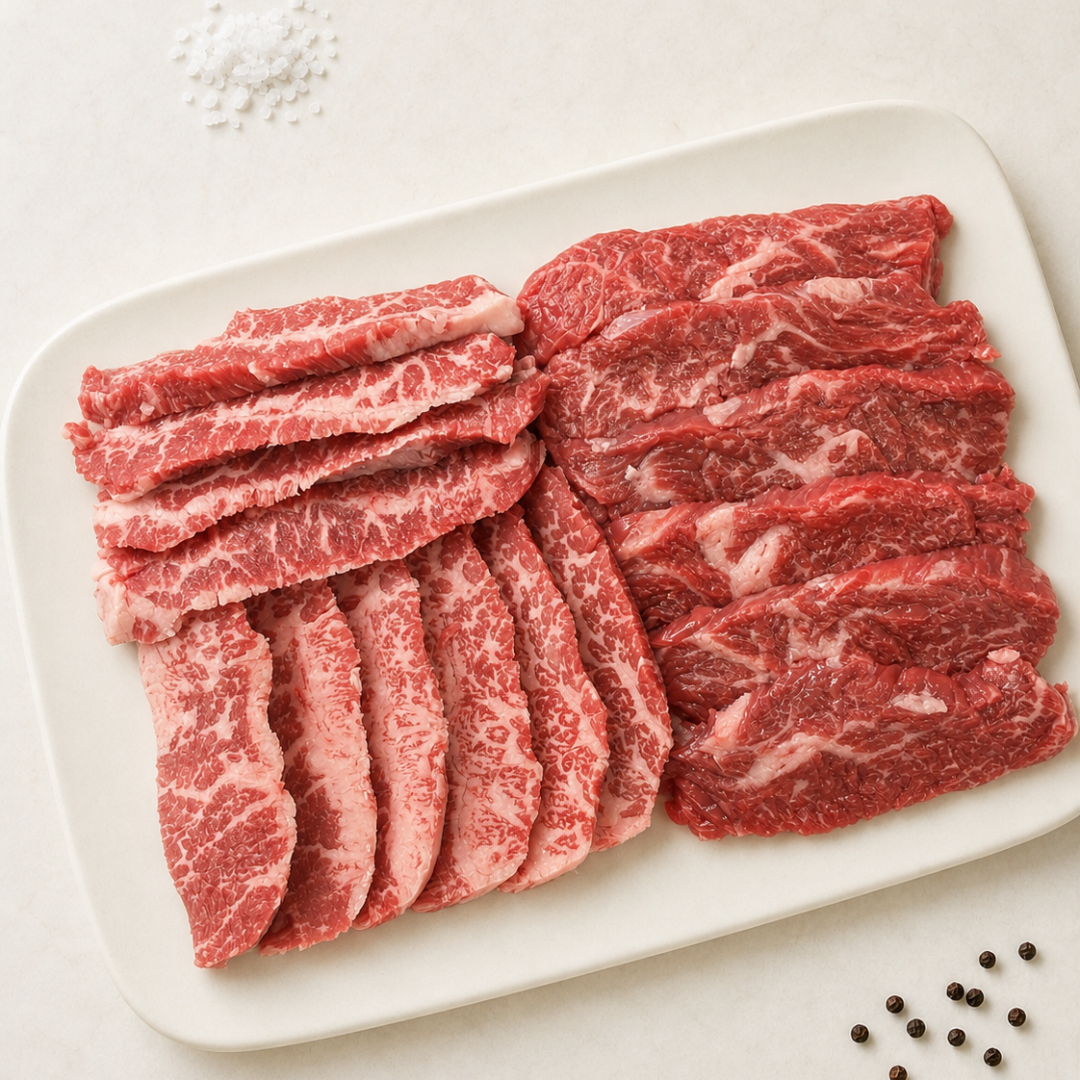 Wagyu BBQ Platter E | Karubi Plate & Flap Meat | K-BBQ Set (MB4-7 Fresh 400g/600g)