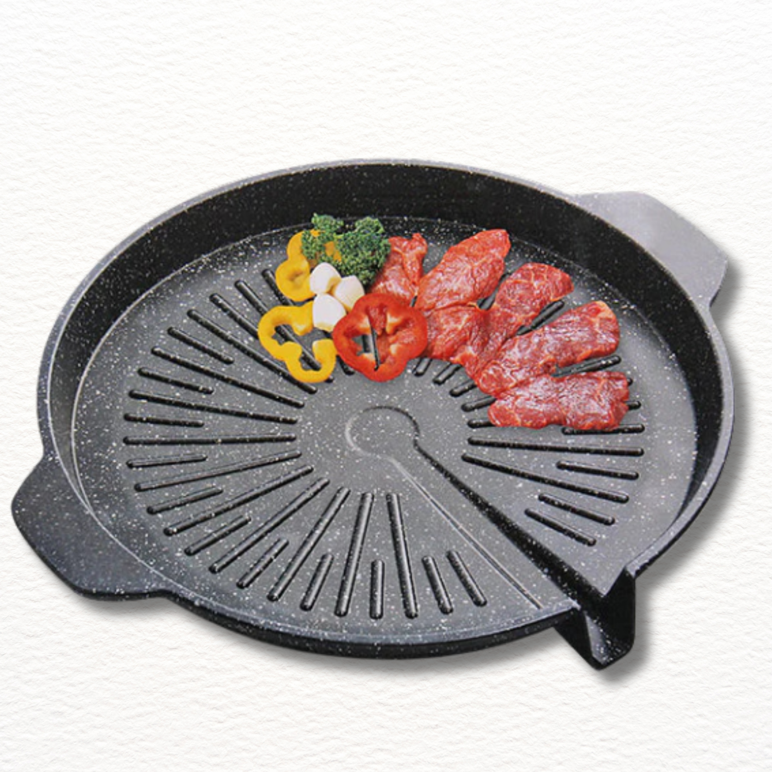 Room&Home Simple Round Grill Pan 32cm – Non-Stick Korean BBQ Pan | 심플 원형 구이팬