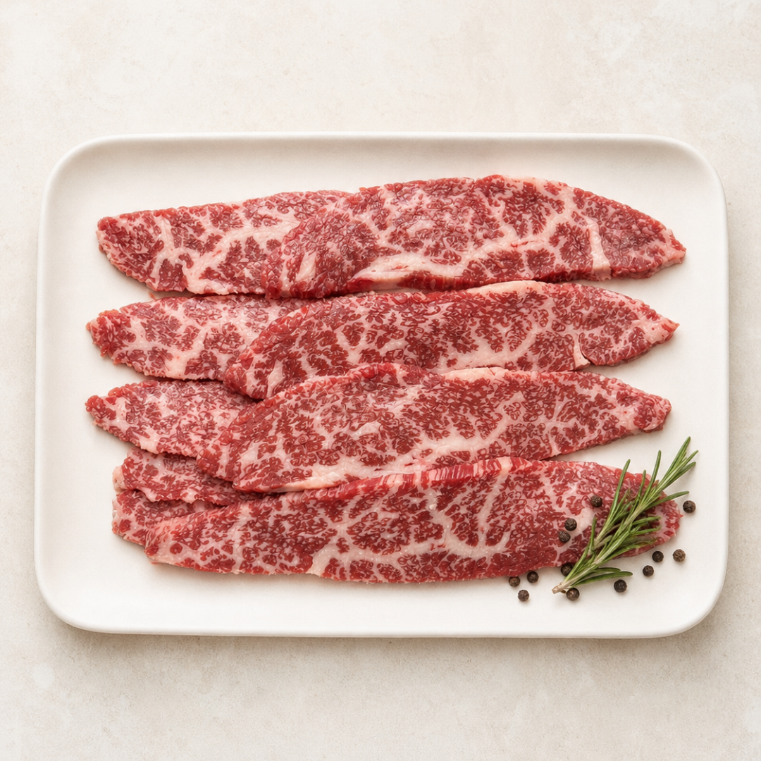 Wagyu Rib Eye Cap MB6-9 – Premium Marbling K-BBQ Cut 220g