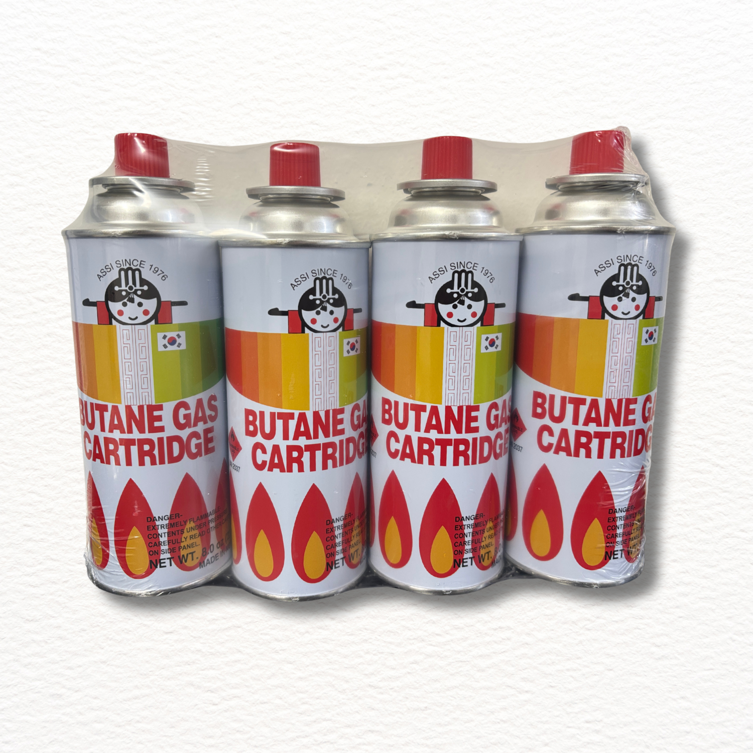 Assi Butane Fuel Cartridge 227g – 4 Pack | 부탄가스